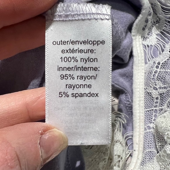 Maurices Lavender Racerback Tank Top with White Lace Overlay - Size Medium - Picture 12 of 15